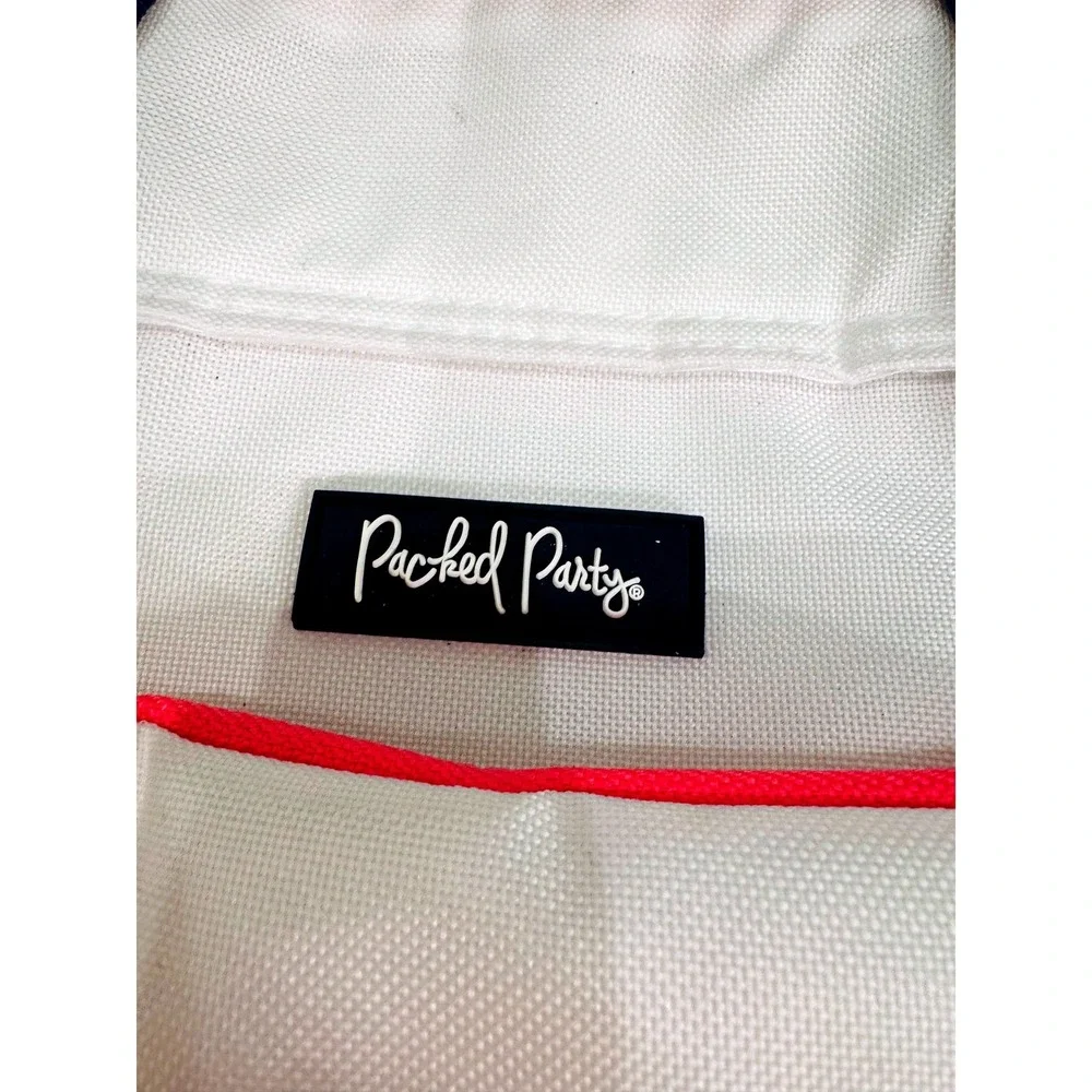 Packed Party Rainbow Tote Bag Duffel Weekender Pink Navy Shoulder Strap Preppy